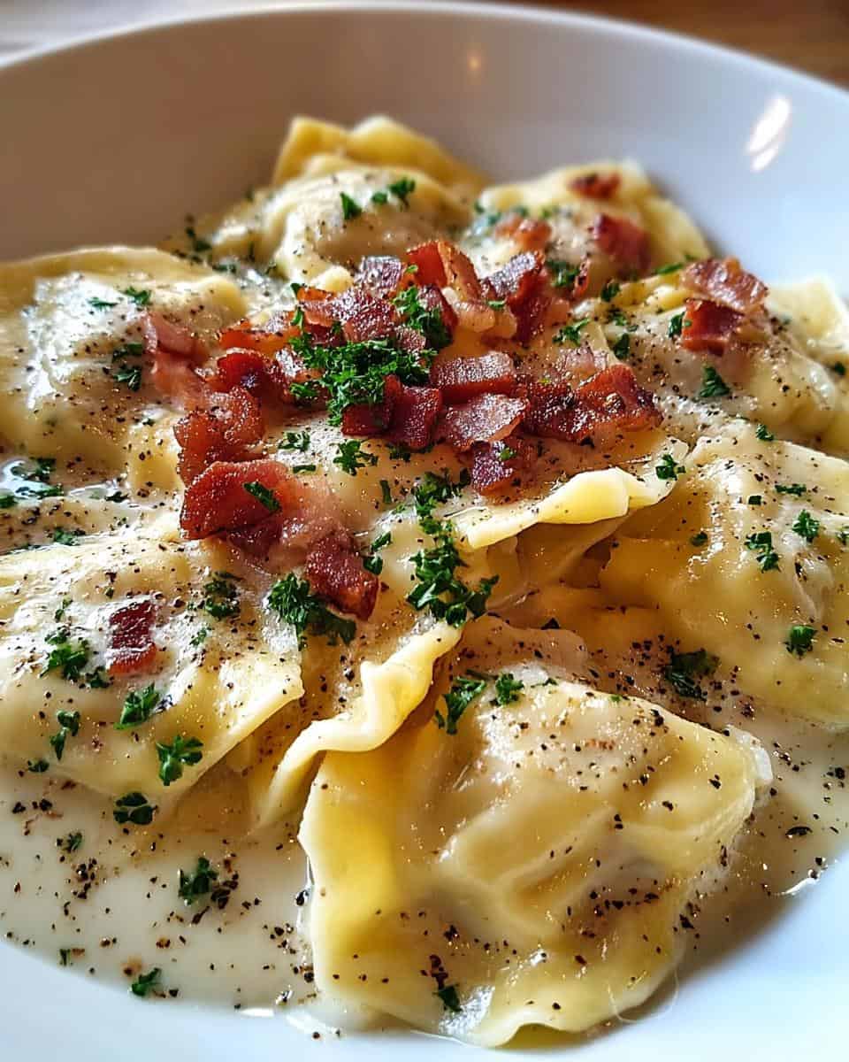Maultaschen Carbonara - detail 1