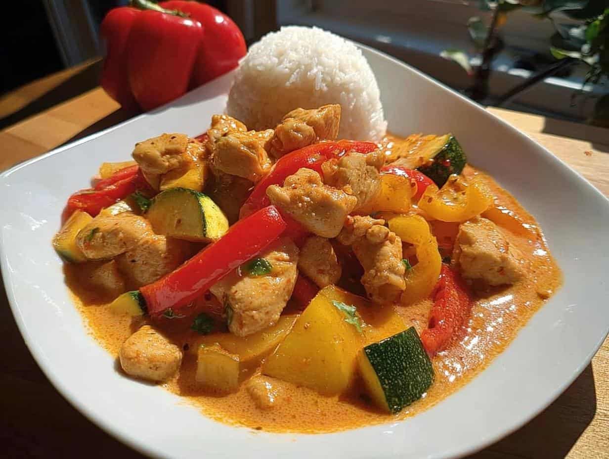 Geliebtes Paprika-Zucchini-Sahne-Hähnchen in 40 Minuten