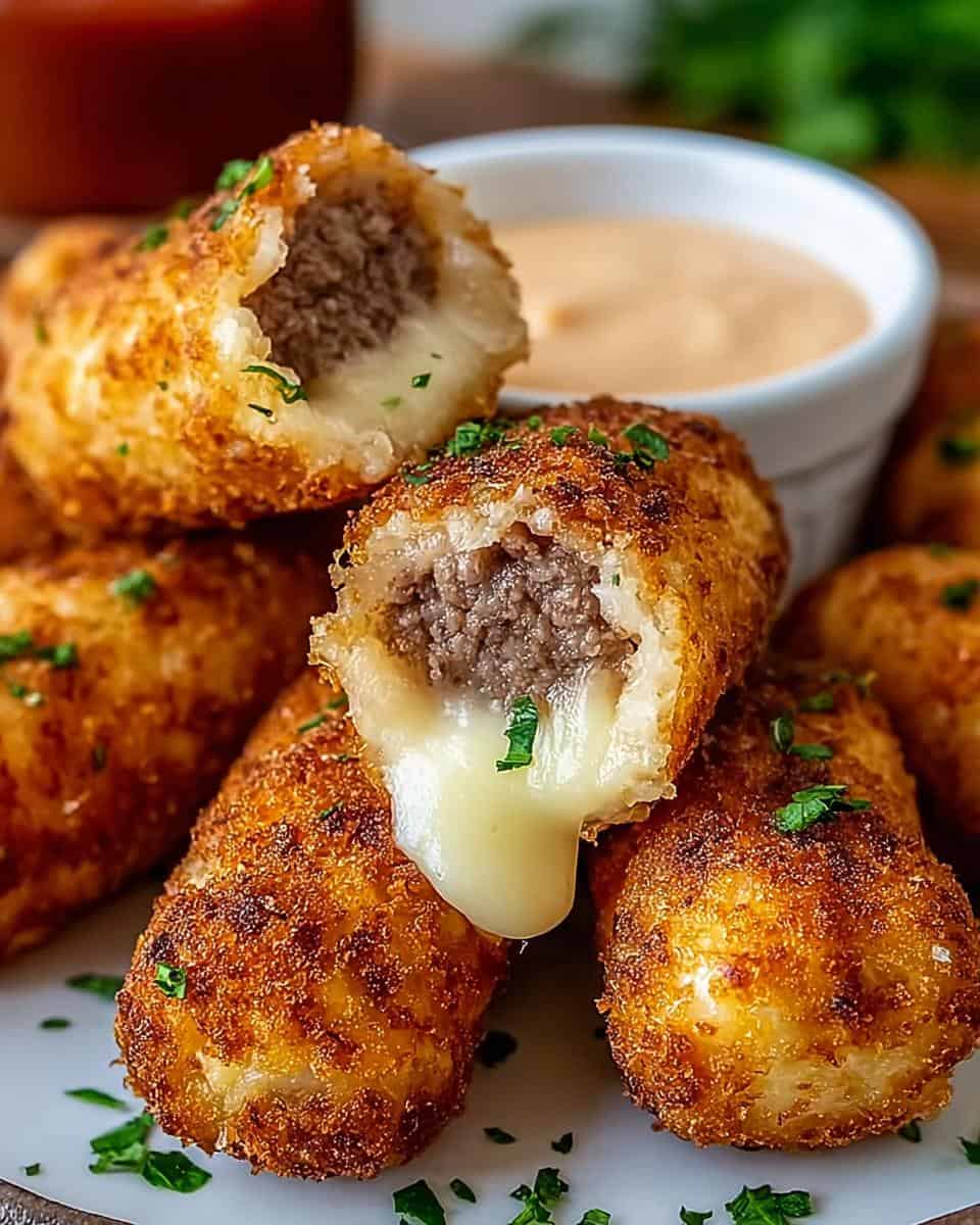 Scharfe Knoblauch-Rinderkroketten - detail 2