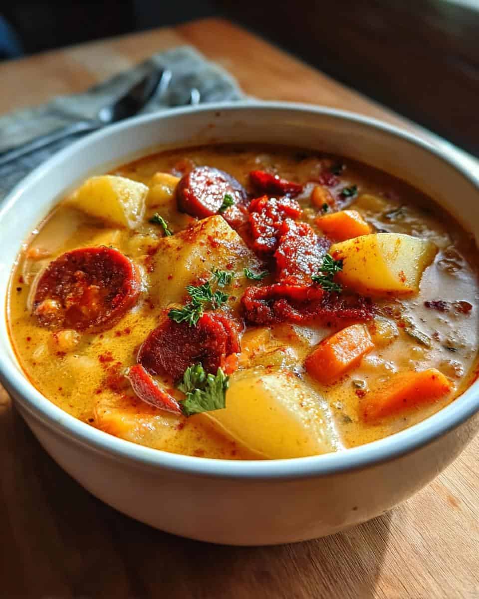 Spanische Kartoffelsuppe mit Chorizo - detail 2