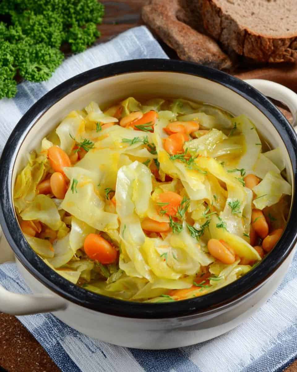 Veganer afrikanischer Erdnusseintopf mit Weißkohl und Kidneybohnen - detail 1