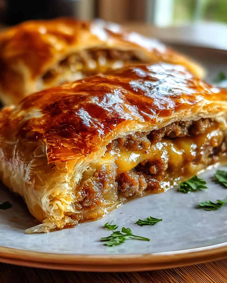 Wurst-Käse-Blätterteig-Pfannkuchen - detail 1