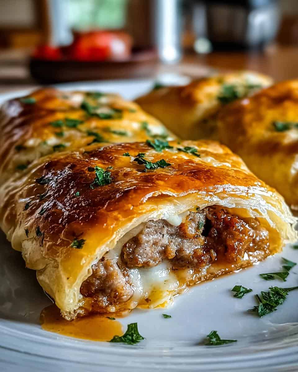 Wurst-Käse-Blätterteig-Pfannkuchen - detail 2