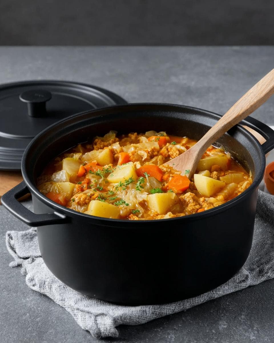 einfaches veganes Weißkohl Curry mit Kartoffeln - detail 3