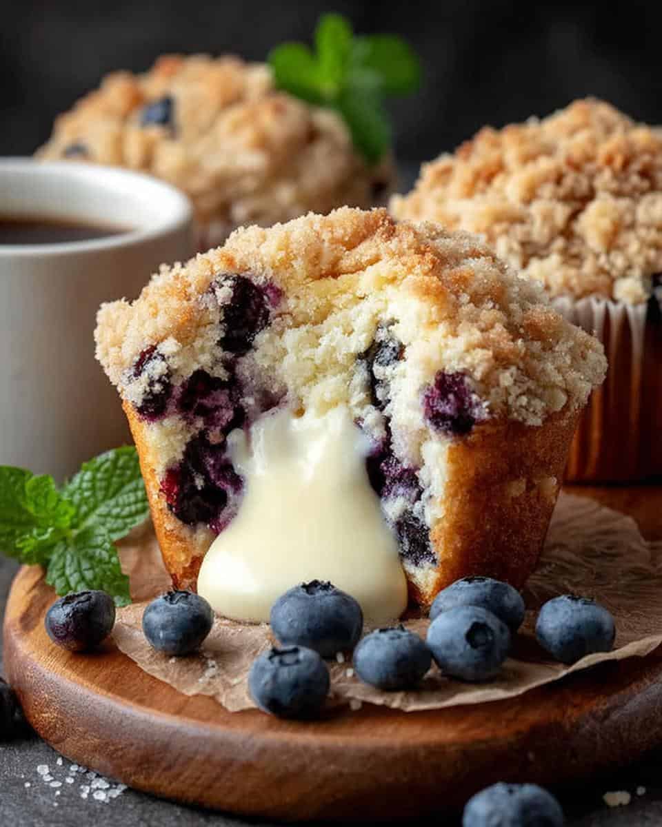Blaubeer-Cheesecake-Muffins mit Streuseln - detail 2