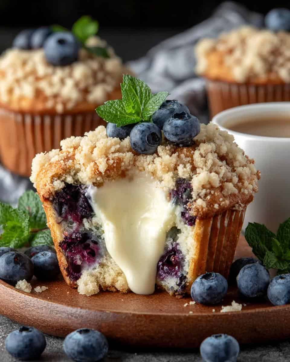 Blaubeer-Cheesecake-Muffins mit Streuseln - detail 3