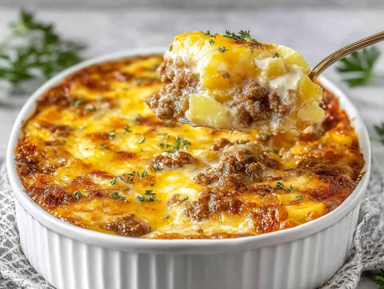 Einfacher Kartoffelauflauf mit Hackfleisch: 1 Fehler?