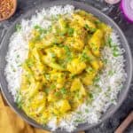 Einfaches indisches Hähnchen Curry mit Reis Rezept