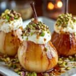 Geröstete Birnen mit Frischkäse und Pistazien