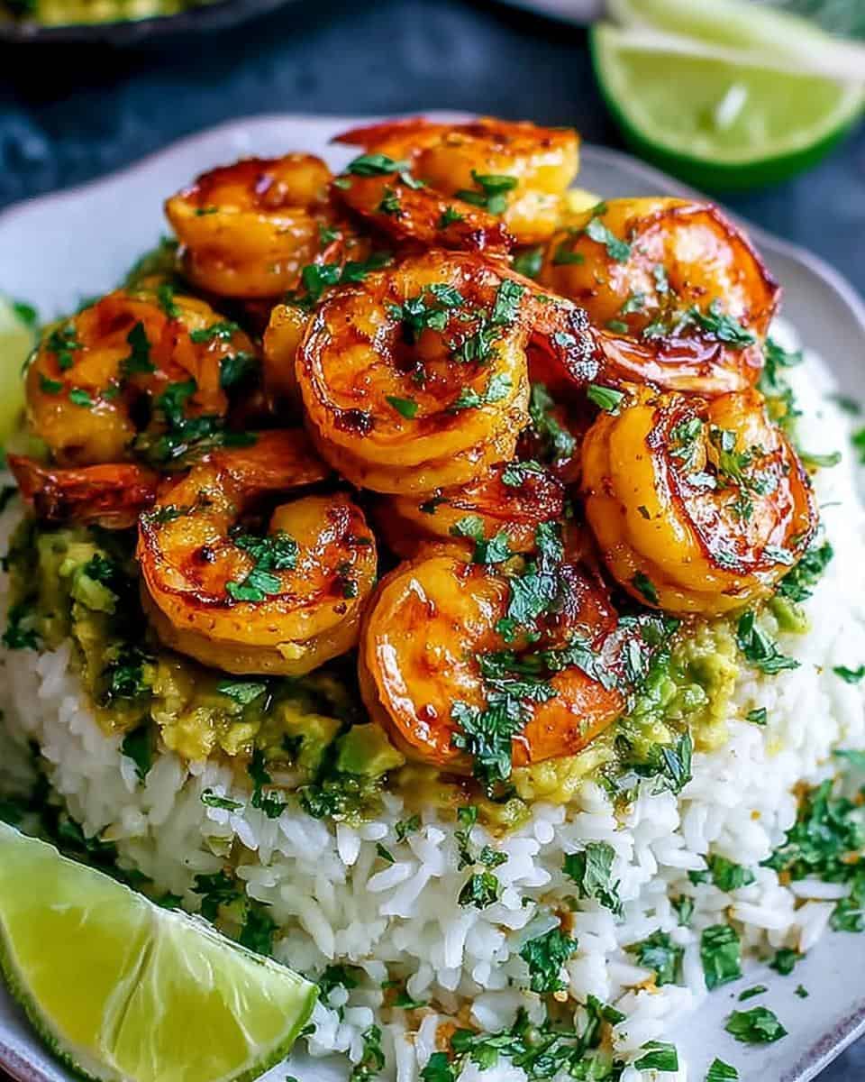 Honig-Limetten-Garnelen-Reis - detail 3