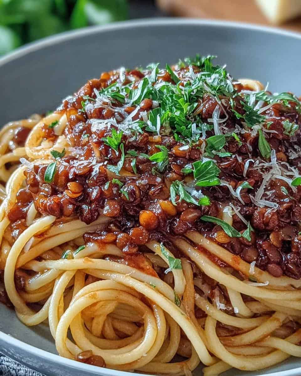 Linsen Bolognese italienisch vegetarisch - detail 1