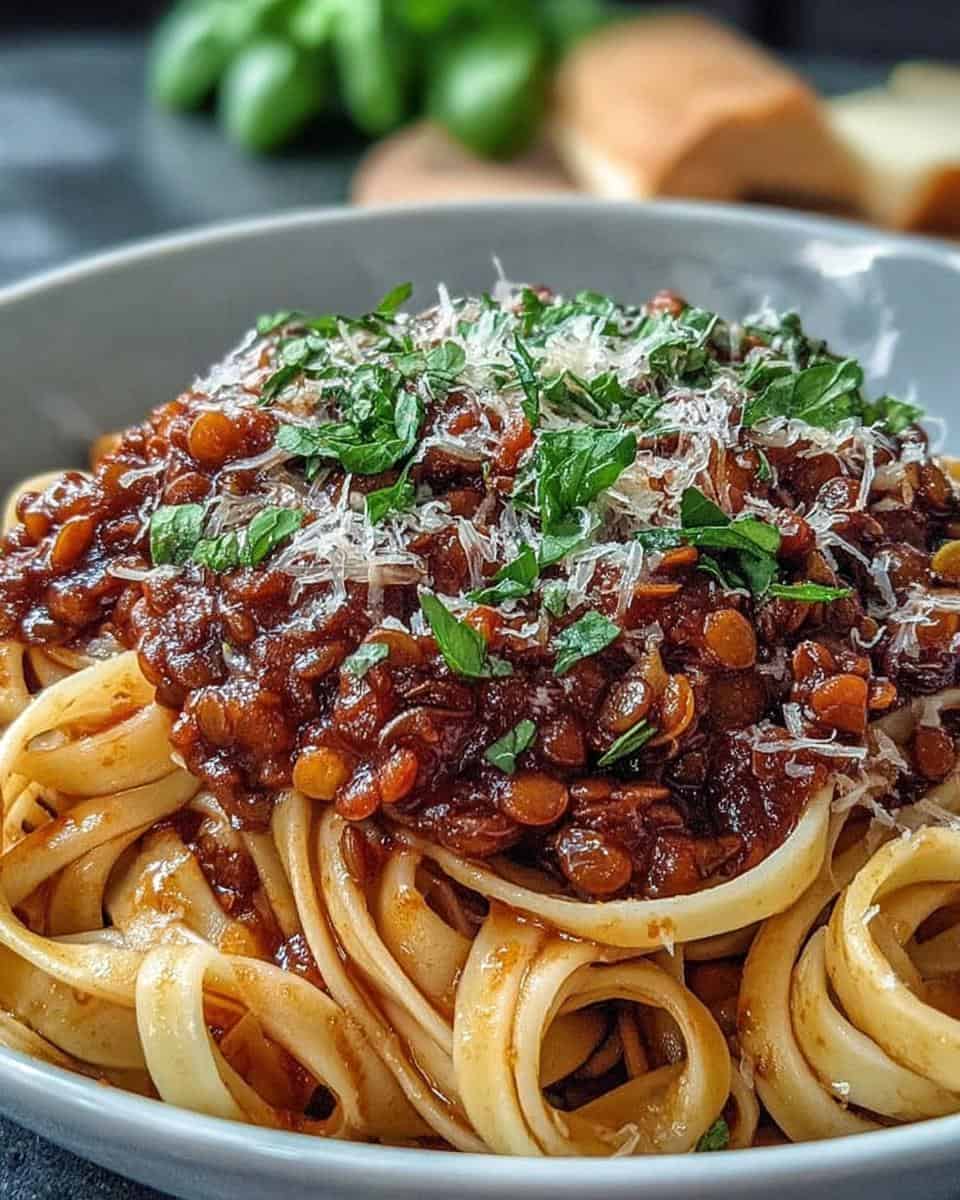 Linsen Bolognese italienisch vegetarisch - detail 2