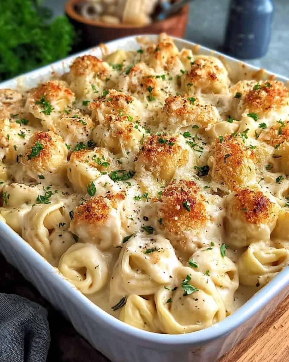 Sündiger Hähnchen Alfredo Tortellini Auflauf in 30 Min - detail 2