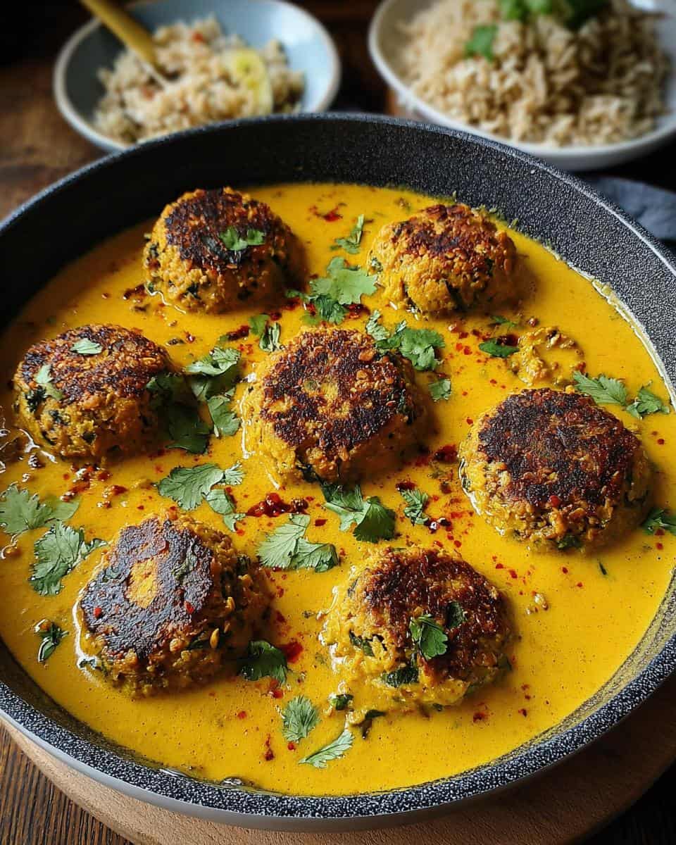 Vegane Linsenknödel in Curry-Sauce - detail 1