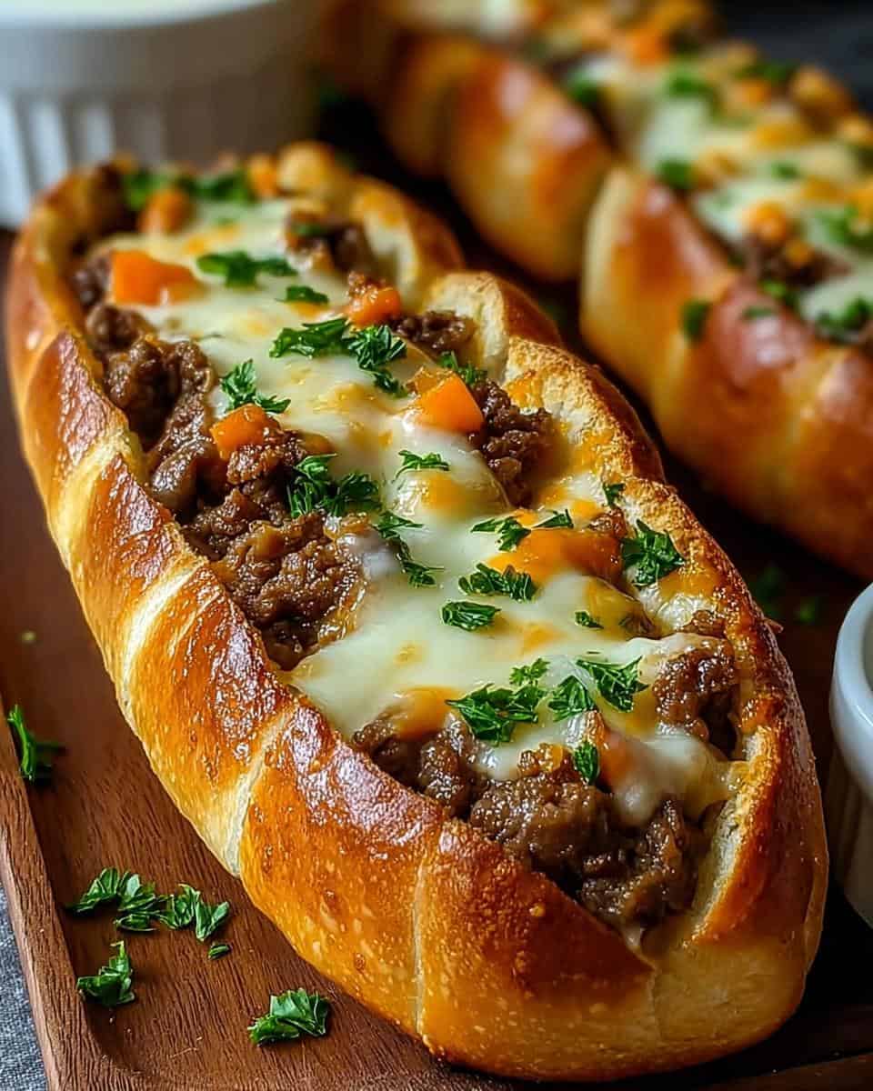 Cheesesteak gefülltes Knoblauchbrot - detail 2