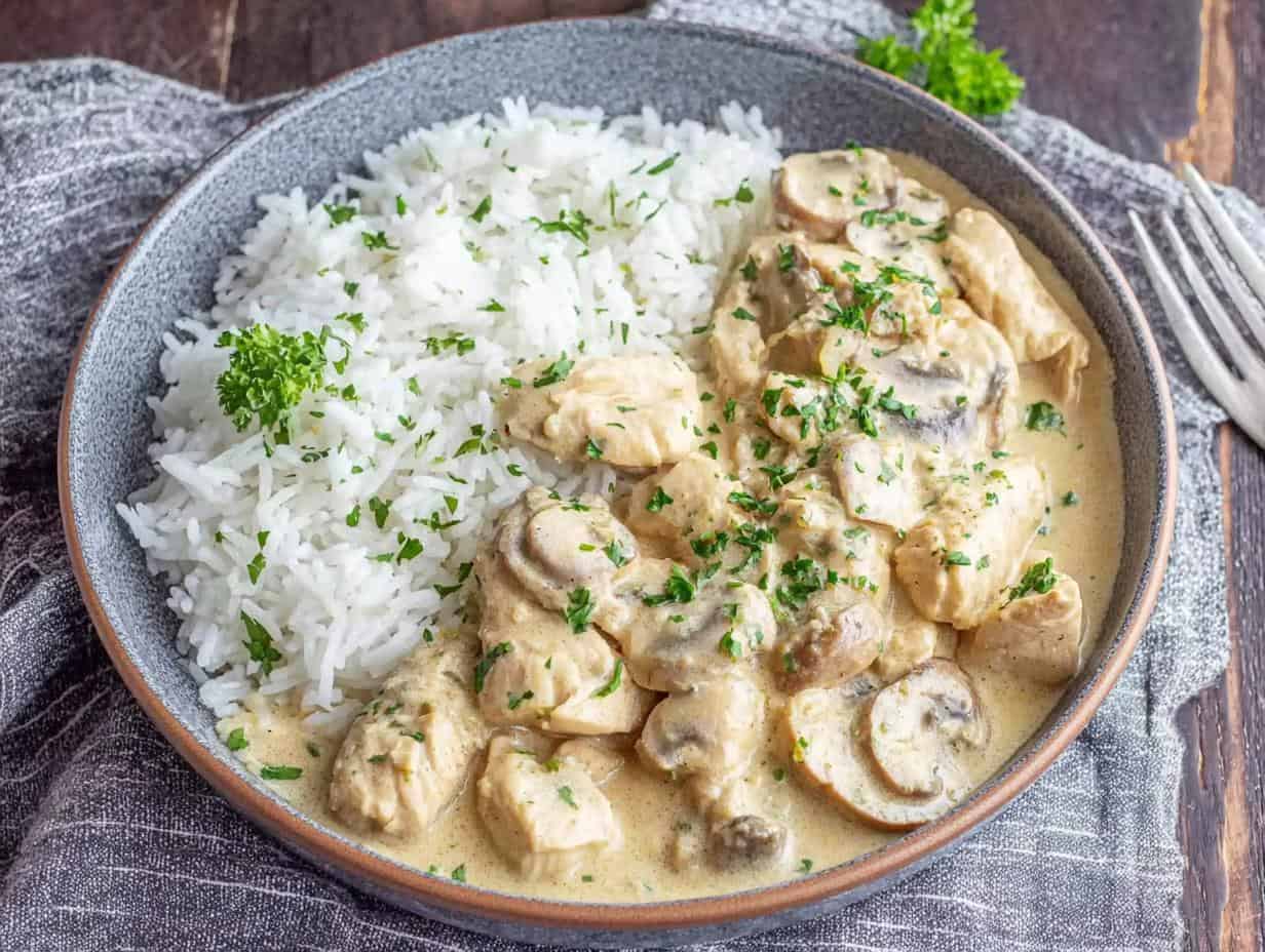 Unglaublich Cremiges Hähnchengeschnetzeltes in 30 Min