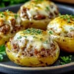 Gefüllte Kartoffeln mit Fleisch