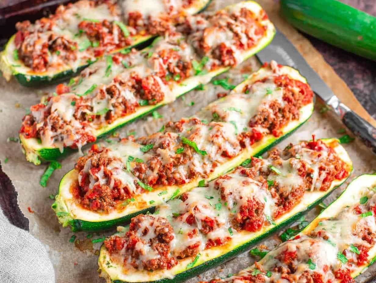 Gefüllte Zucchini: Verdammt lecker mit Hack!