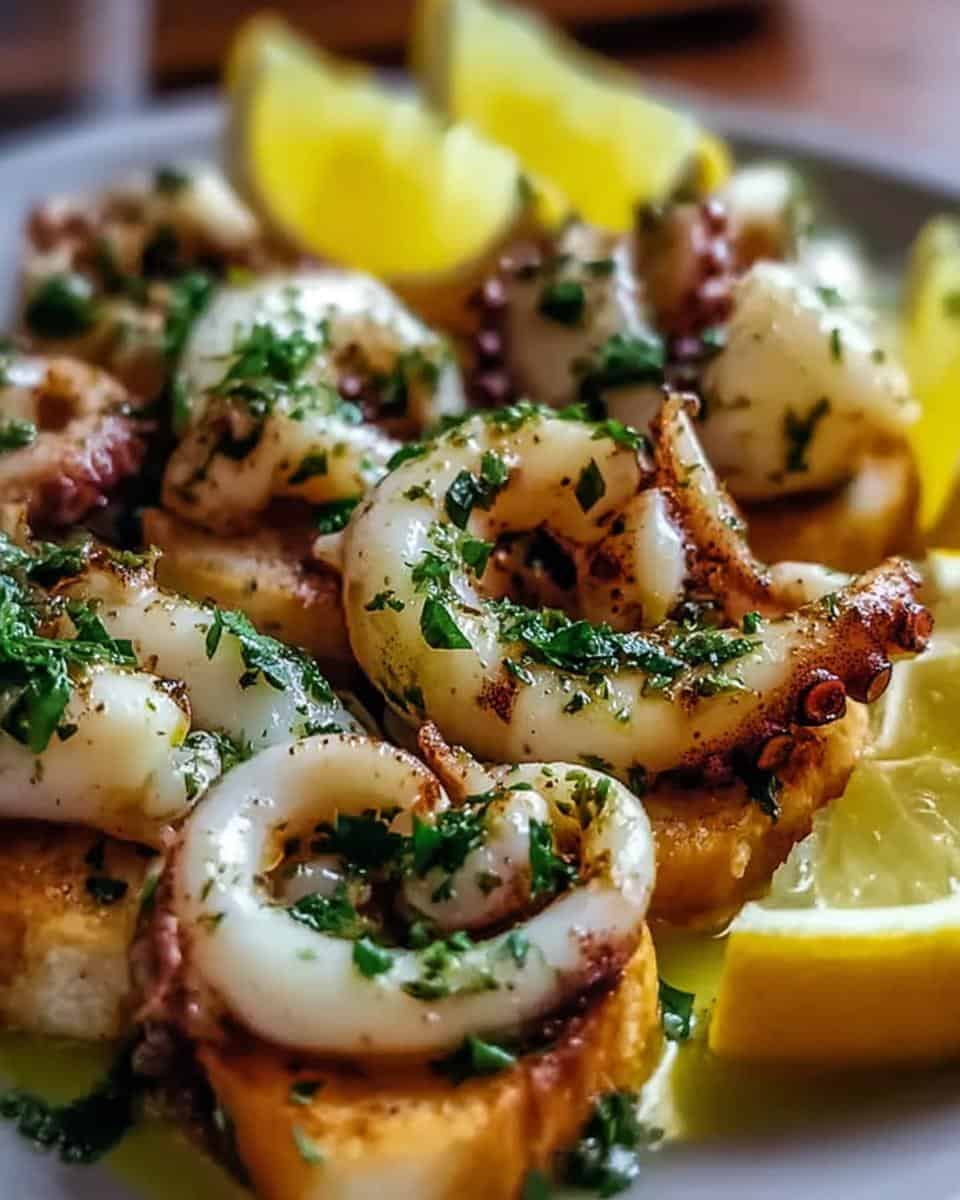 Knoblauch-Petersilien-Tintenfisch-Tapas - detail 3