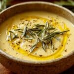 Leichte Zitronen-Rosmarin-Weißbohnensuppe