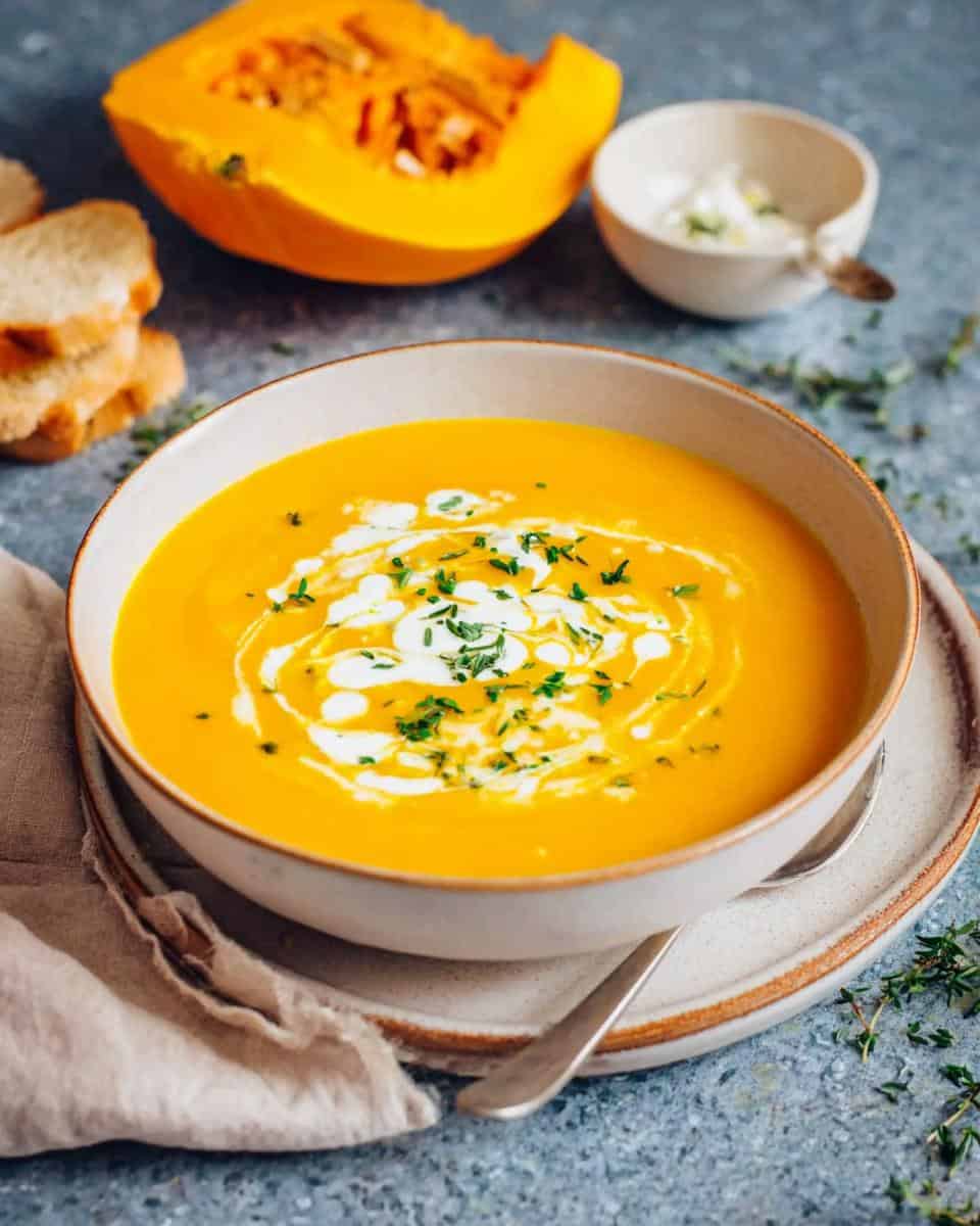 Schnelle cremige Butternut-Kürbis-Suppe - detail 2