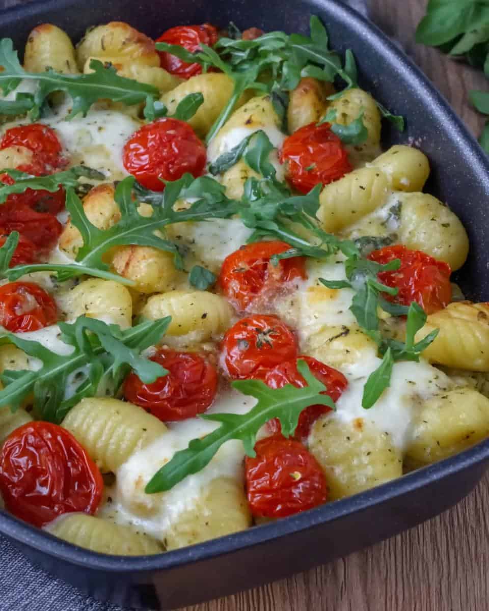 Schnelles Gnocchi aus dem Ofen mit Tomaten und Mozzarella - detail 2