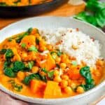 Schnelles veganes Hokkaido Kichererbsen Curry Rezept