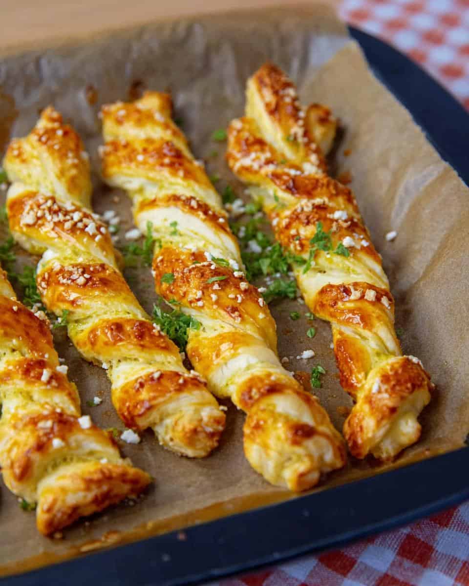 Einfache Blätterteigstangen mit Pesto und Feta - detail 3