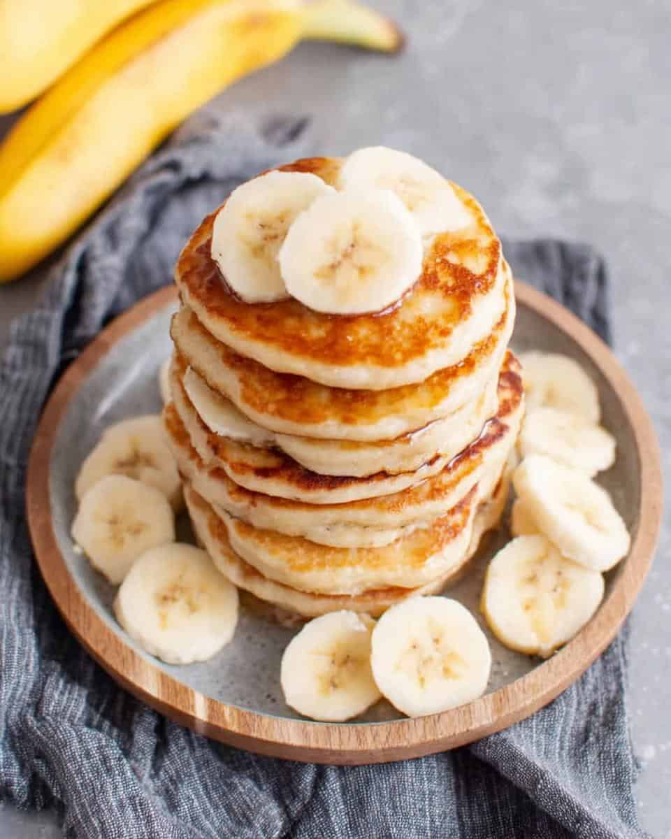 Einfache fluffige Bananen Pancakes ohne Ei - detail 2