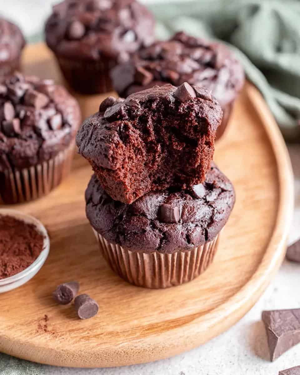 Einfache saftige Schokomuffins mit Öl und Kakao - detail 1