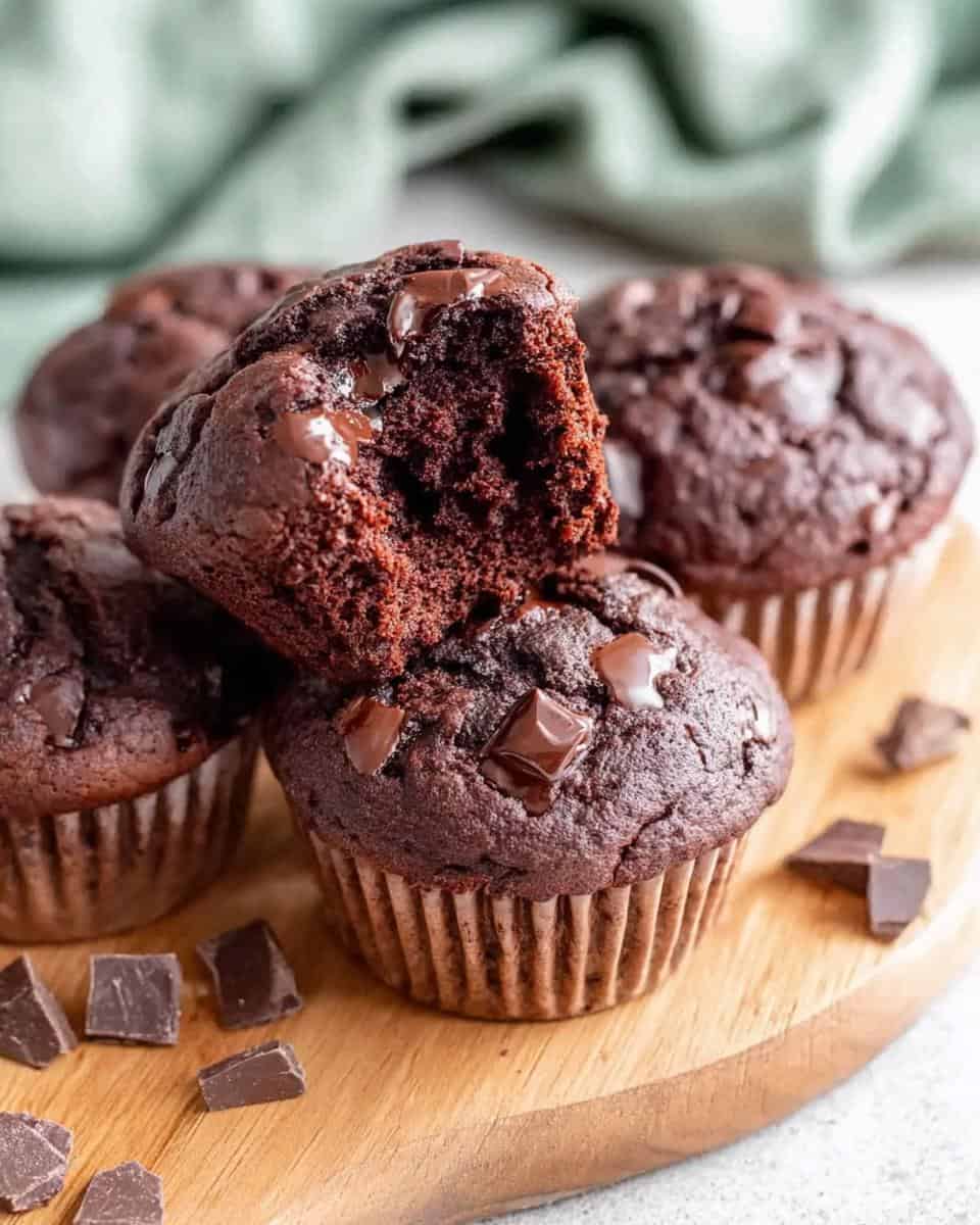 Einfache saftige Schokomuffins mit Öl und Kakao - detail 2