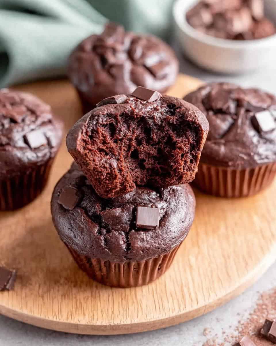 Einfache saftige Schokomuffins mit Öl und Kakao - detail 3
