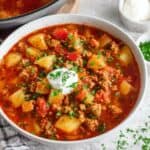 Einfacher Bauerntopf mit Rinderhackfleisch und Kartoffeln Rezept