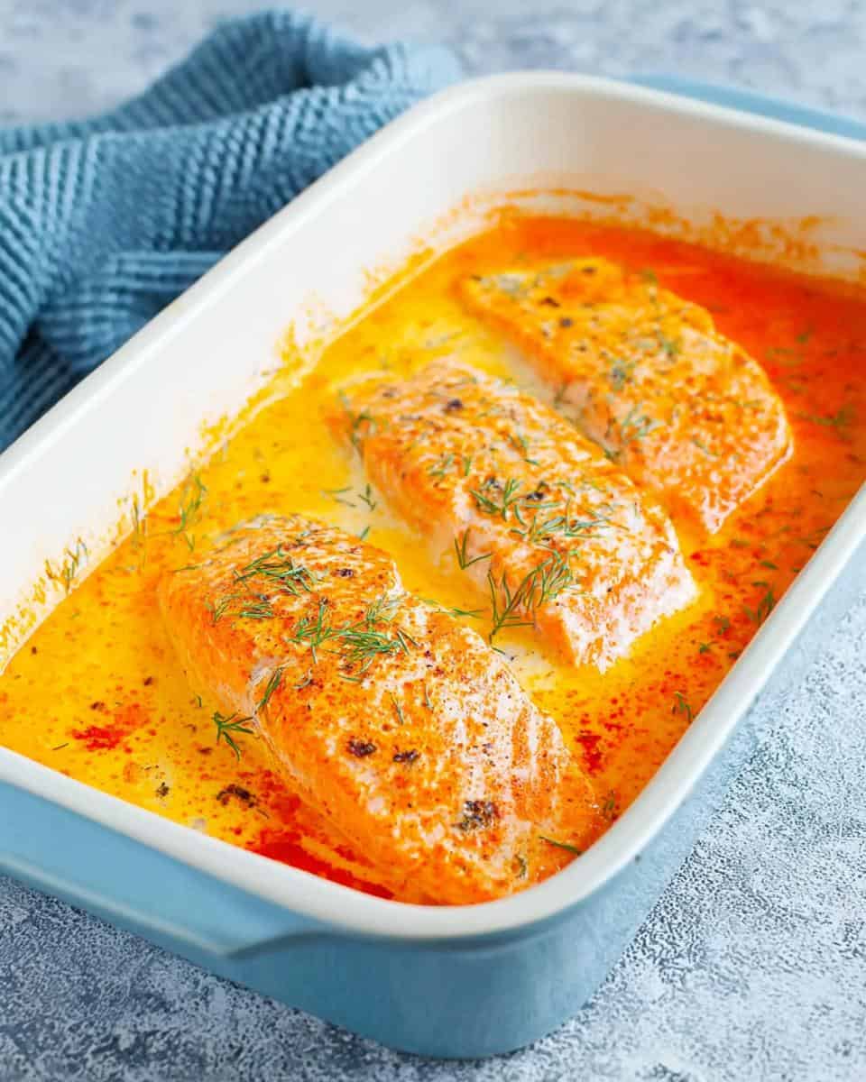 Einfaches Lachs Sahne Gratin aus dem Backofen - detail 1