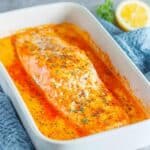 Einfaches Lachs Sahne Gratin aus dem Backofen