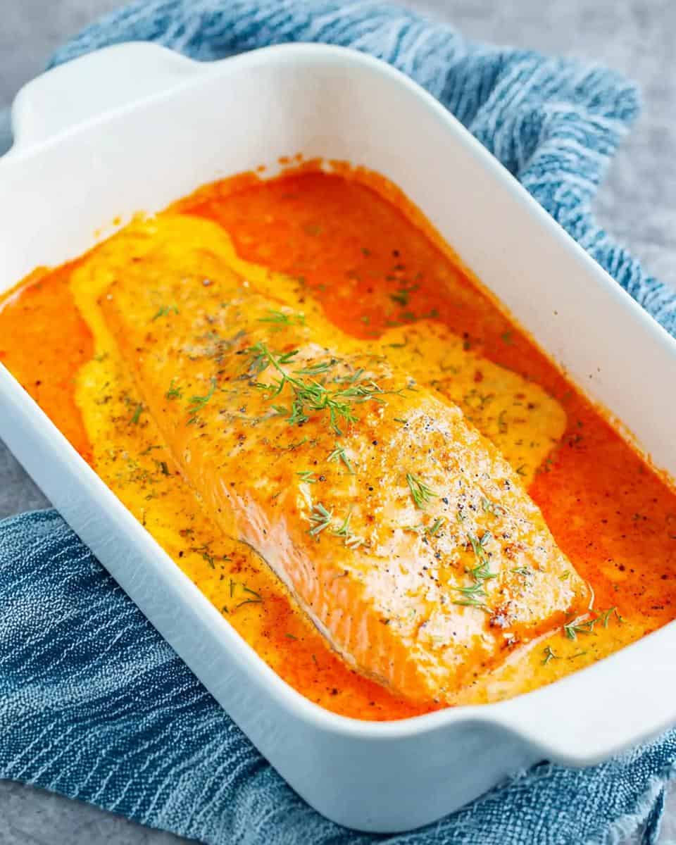 Einfaches Lachs Sahne Gratin aus dem Backofen - detail 2