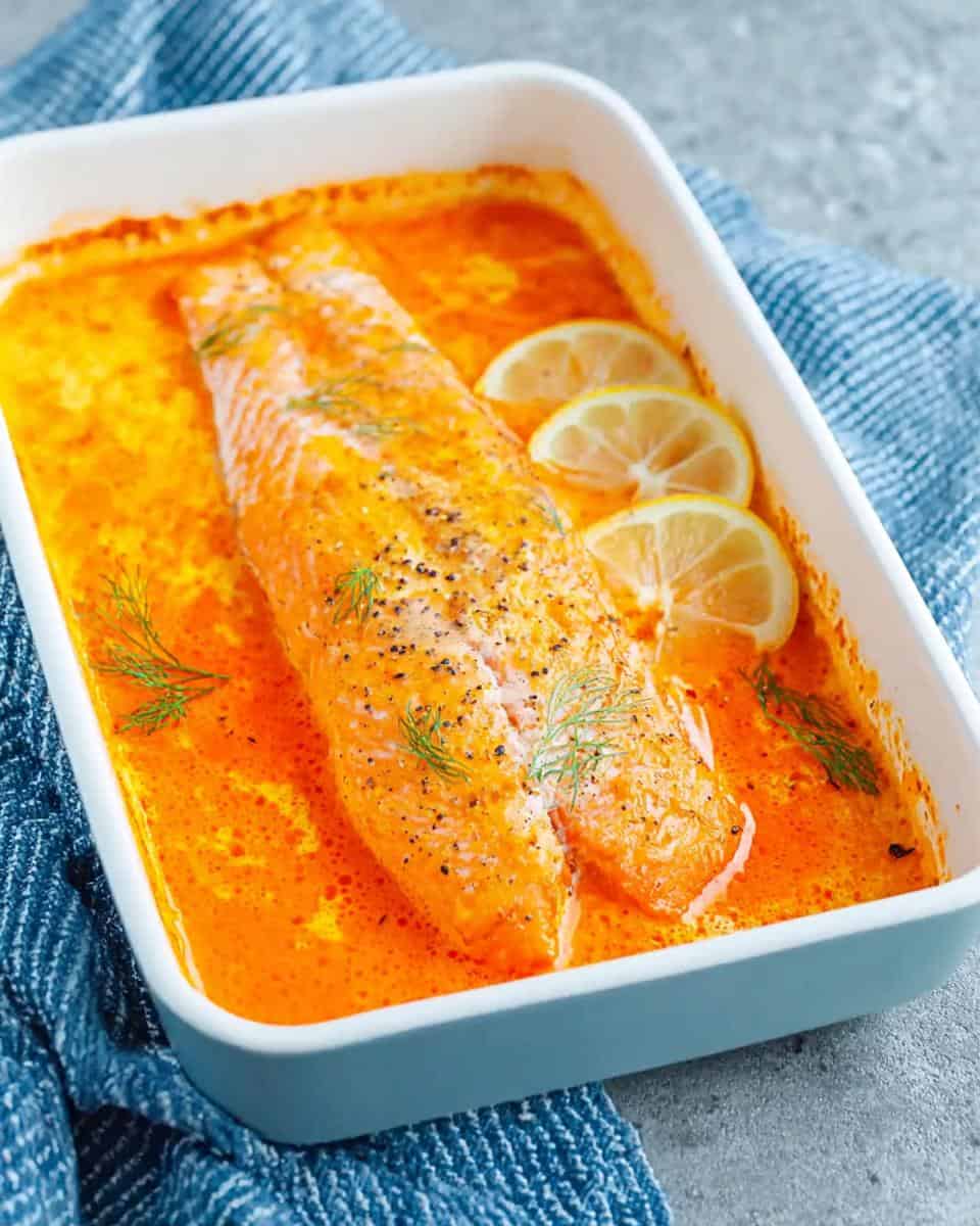 Einfaches Lachs Sahne Gratin aus dem Backofen - detail 3