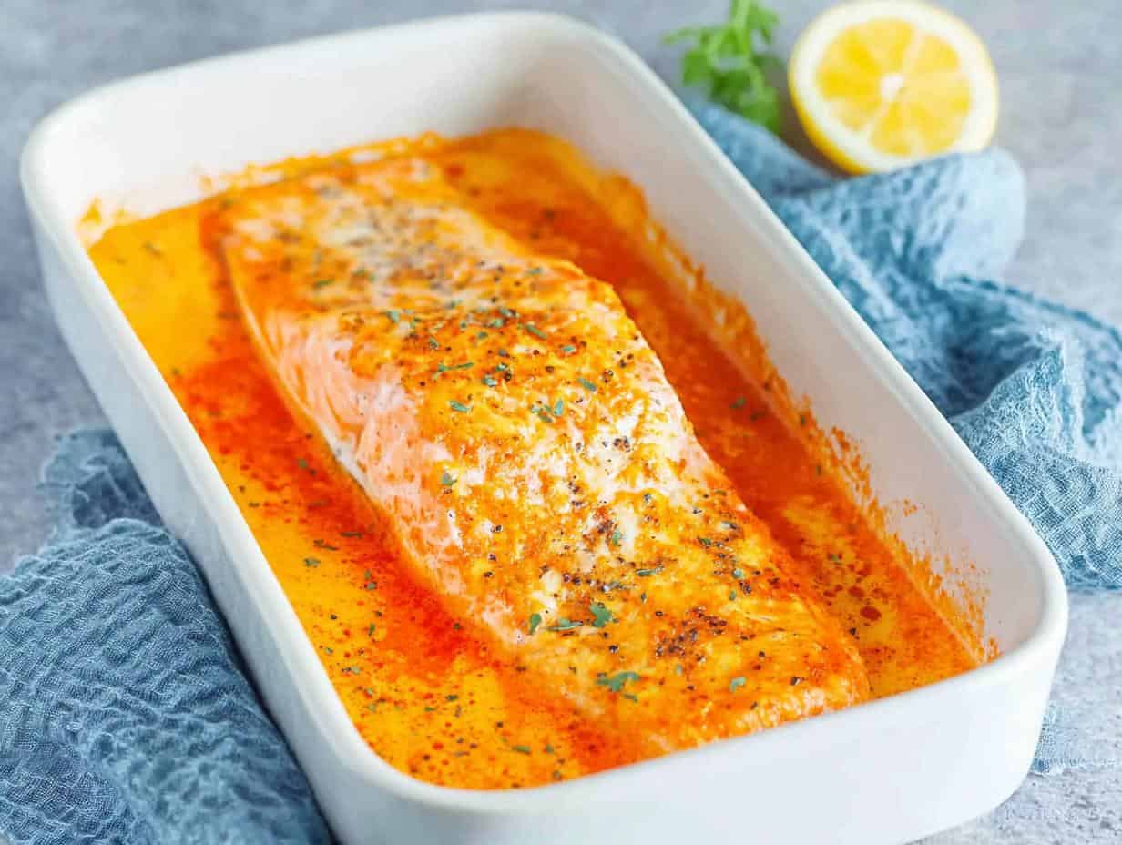 Backofen: 30 Min. Einfaches Lachs Sahne Gratin Rezept