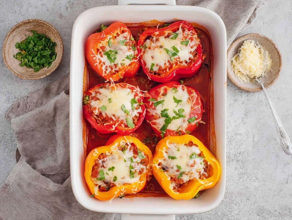 Gefüllte Paprika: Geniales Ofen Rezept mit Käse