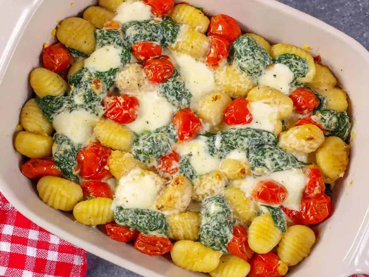Gnocchi Auflauf: 20 Minuten Glück, Spinat rettet!