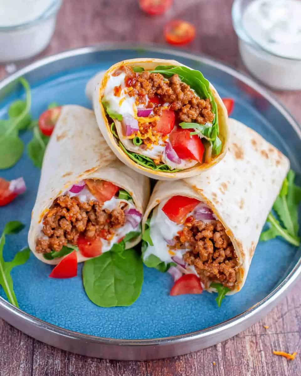 Schnelle Feierabend Wraps mit Hackfleisch und Käse - detail 2