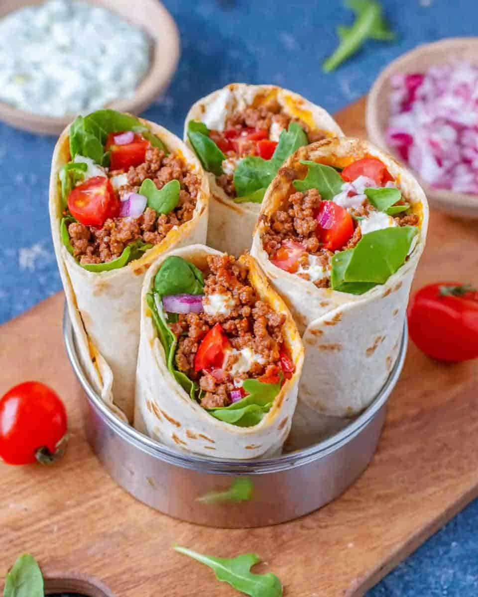 Schnelle Feierabend Wraps mit Hackfleisch und Käse - detail 3