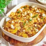 Schneller Kartoffel Hackfleisch Auflauf mit Feta