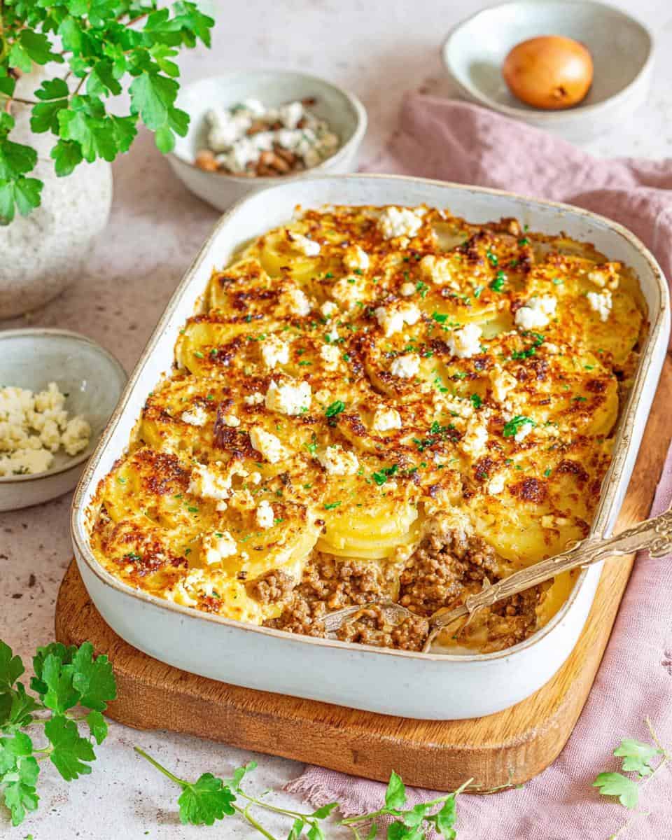 Schneller Kartoffel Hackfleisch Auflauf mit Feta - detail 3
