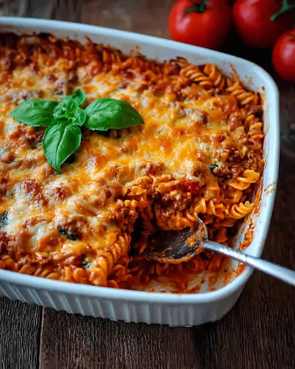 Schneller Nudelauflauf mit Hackfleisch, Tomaten und Käse-Sahne-Soe - detail 2