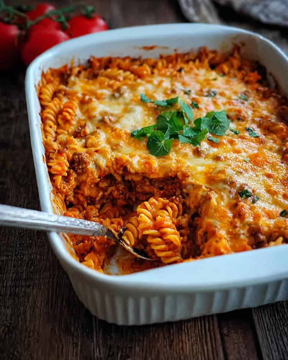 Schneller Nudelauflauf mit Hackfleisch, Tomaten und Käse-Sahne-Soe - detail 3