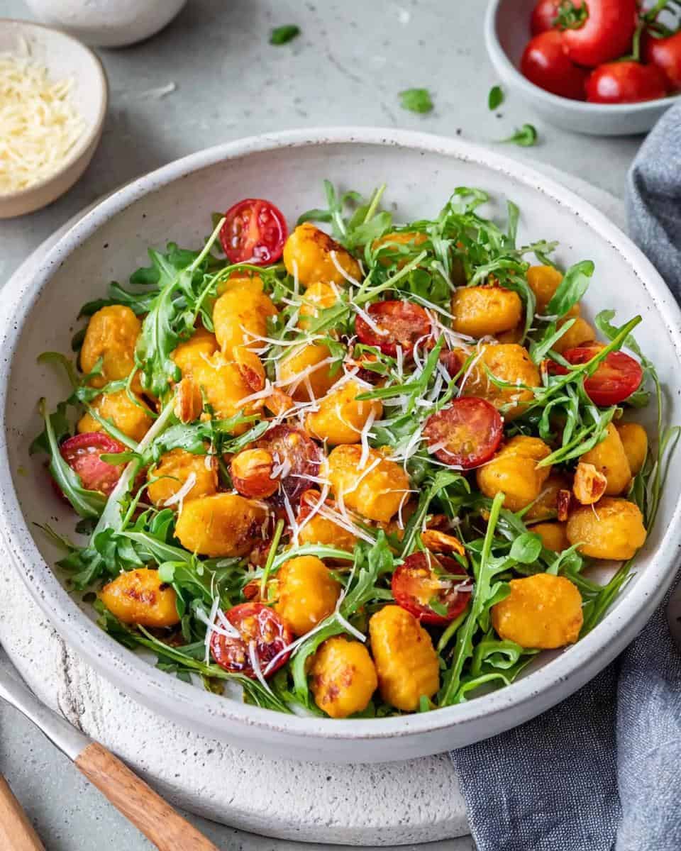 Schneller knuspriger Gnocchi Salat mit Pesto Rosso - detail 1
