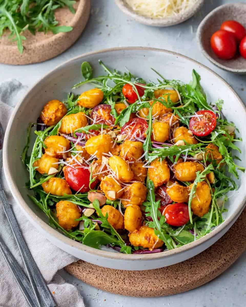 Schneller knuspriger Gnocchi Salat mit Pesto Rosso - detail 2