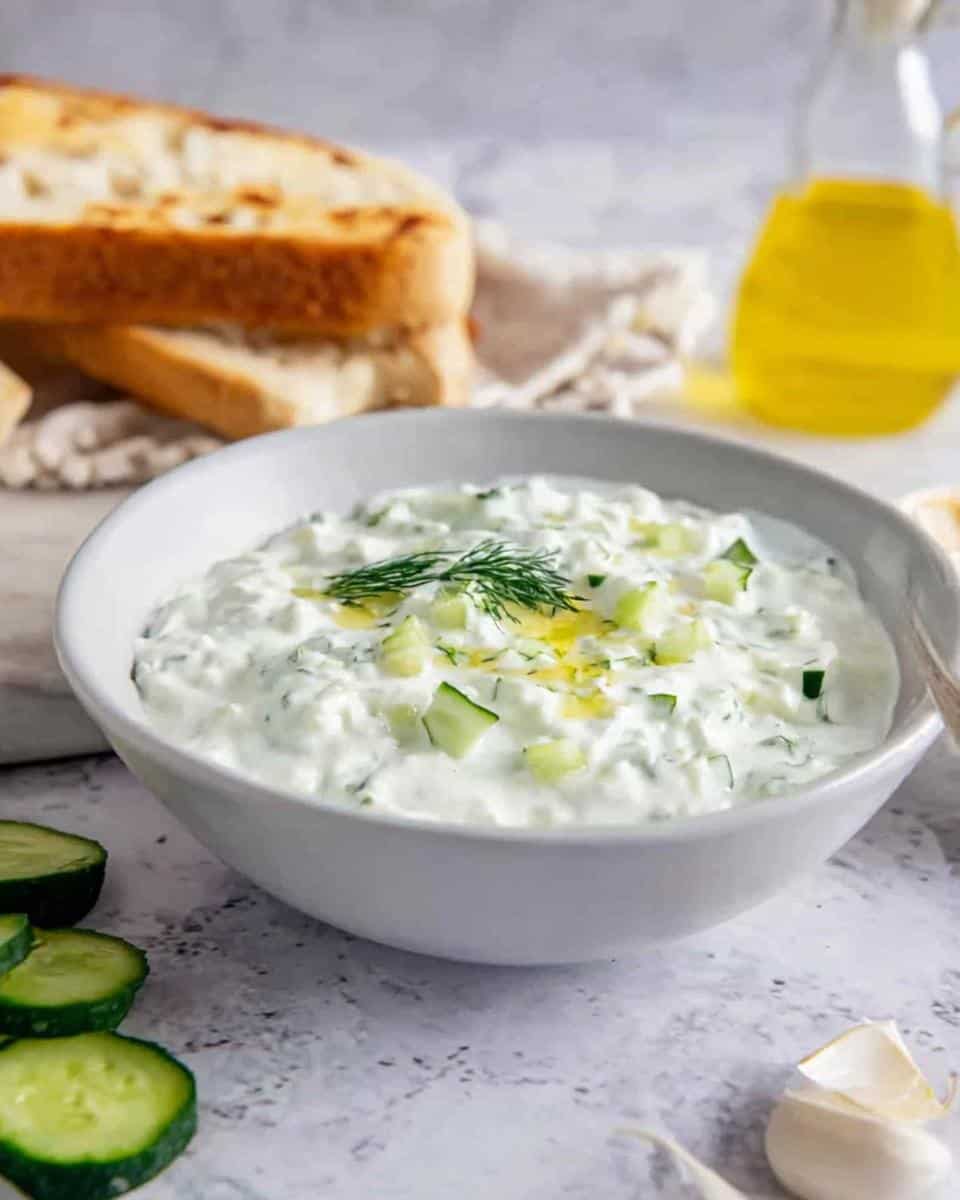 Schnelles Tzatziki Rezept mit griechischem Joghurt - detail 2