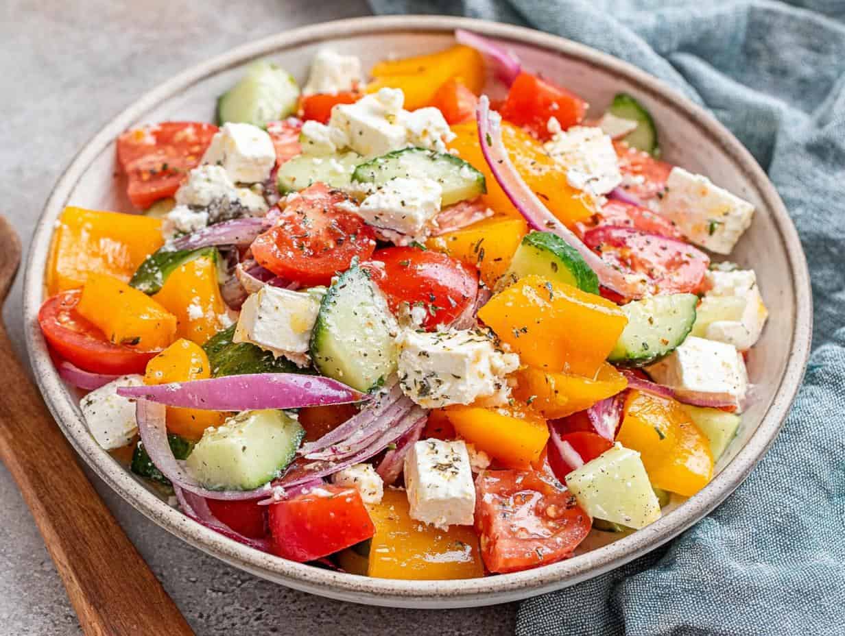 Schnelles Griechischer Bauernsalat Rezept in 15 Min!